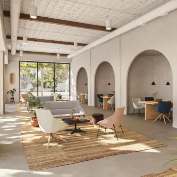 Fauteuil lounge configurable a lassise enveloppante Bow ambiance coworking scaled Fauteuil lounge configurable à l’assise enveloppante Bow ambiance coworking