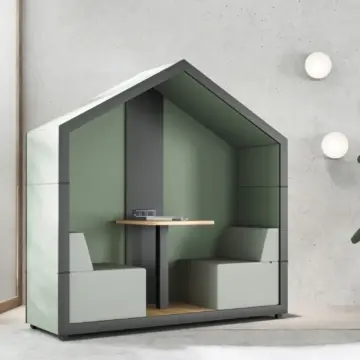 Meuble mobile acoustique de réunion semi ouvert ambiance