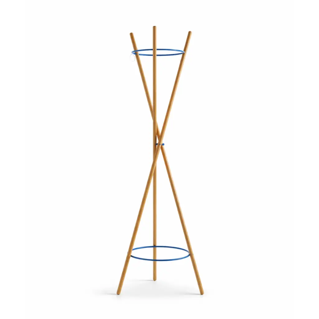 Porte-manteau en bois massif détails colorés