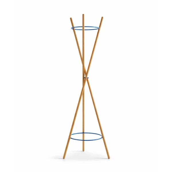 Porte-manteau en bois massif détails colorés