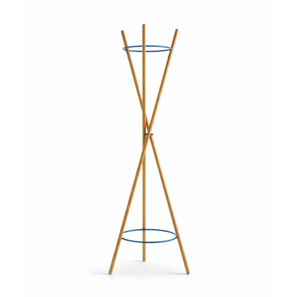 Porte-manteau en bois massif détails colorés