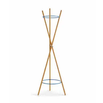 Porte-manteau en bois massif détails colorés