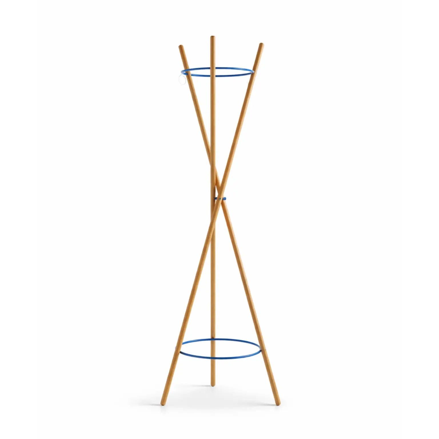 Porte-manteau en bois massif détails colorés Porte-manteau en bois massif détails colorés