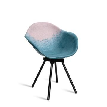 Chaise en plastique recycle coloree Gravene pietement acier Chaise en plastique recycle coloree Gravene pietement acier - IDEA&KO