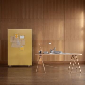 Mur d ecriture mobile acoustique Unit ambiance jaune - IDEA&KO