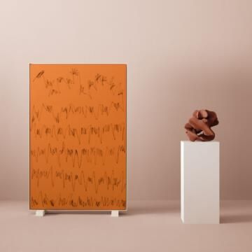 Mur d ecriture mobile acoustique Unit orange Mur d ecriture mobile acoustique Unit orange - IDEA&KO