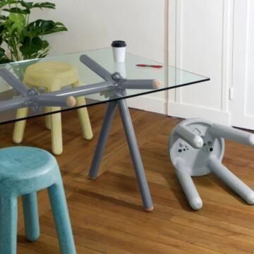 Table upcycling dechaffaudage Clavex details - IDEA&KO