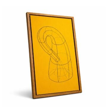 Tableau blanc en verre avec cadre en chêne massif Offset