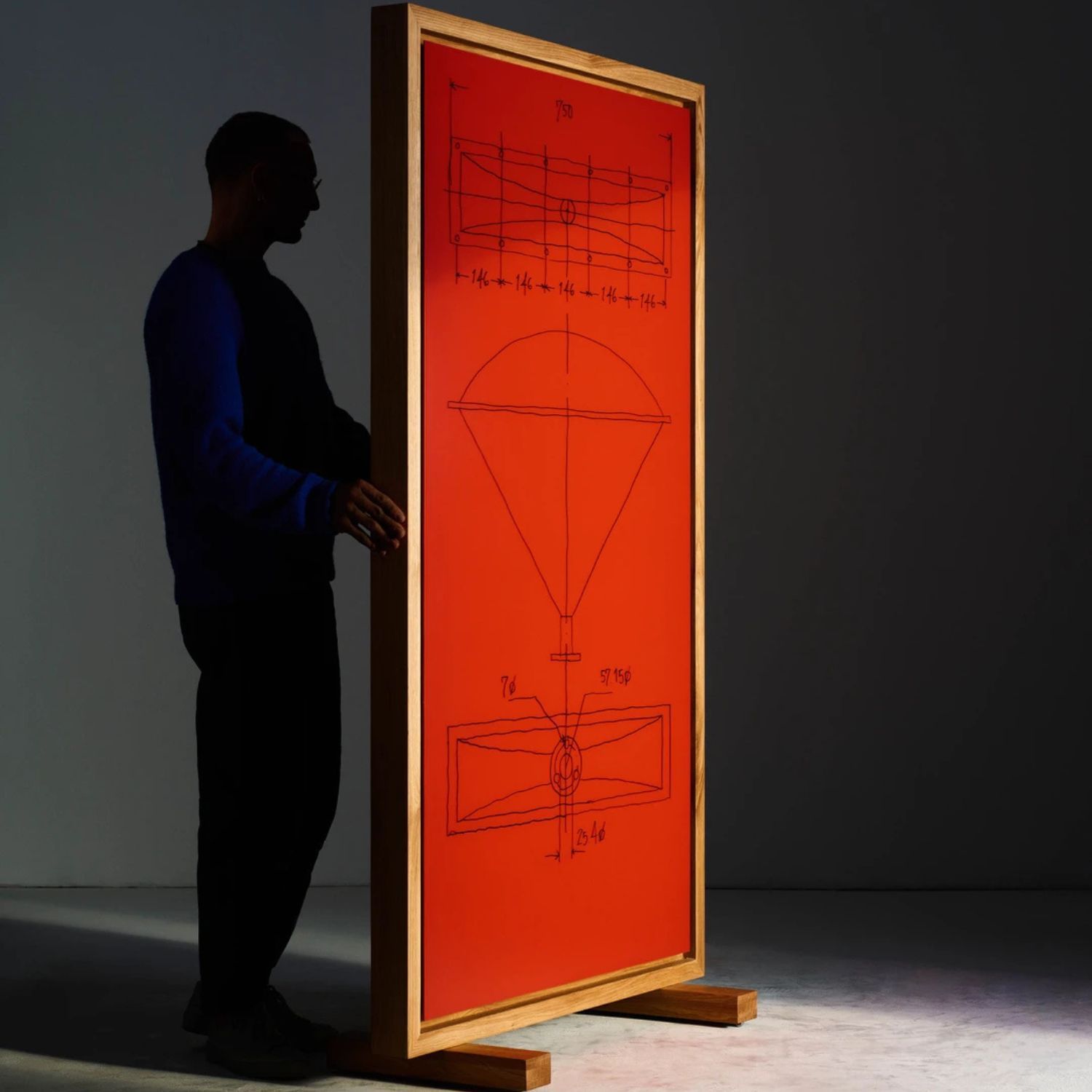 Tableau blanc mobile acoustique en verre cadre chêne massif Offset mobile Tableau blanc mobile acoustique en verre cadre chêne massif Offset mobile