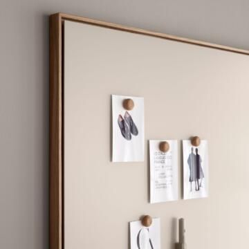 Tableau decriture en verre Area avec cadre chene 24 couleurs detail cadre - IDEA&KO