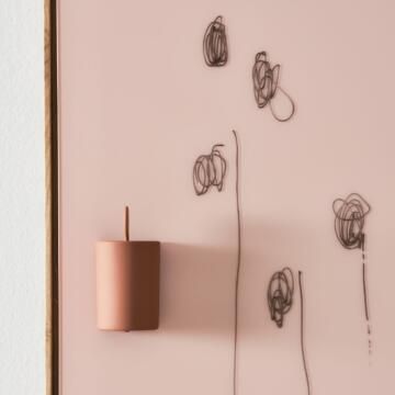 Tableau decriture en verre Area avec cadre chene 24 couleurs detail rose - IDEA&KO