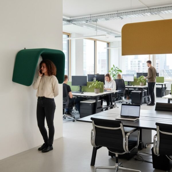 Alcove acoustique murale Cocoon en situation open space professionnel
