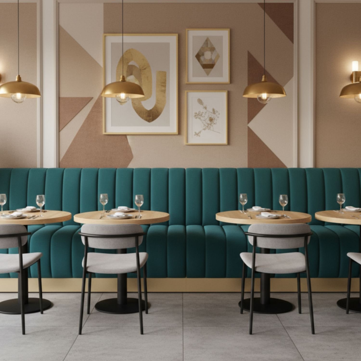 Banquette arrondie lounge Curva ambiance restauration