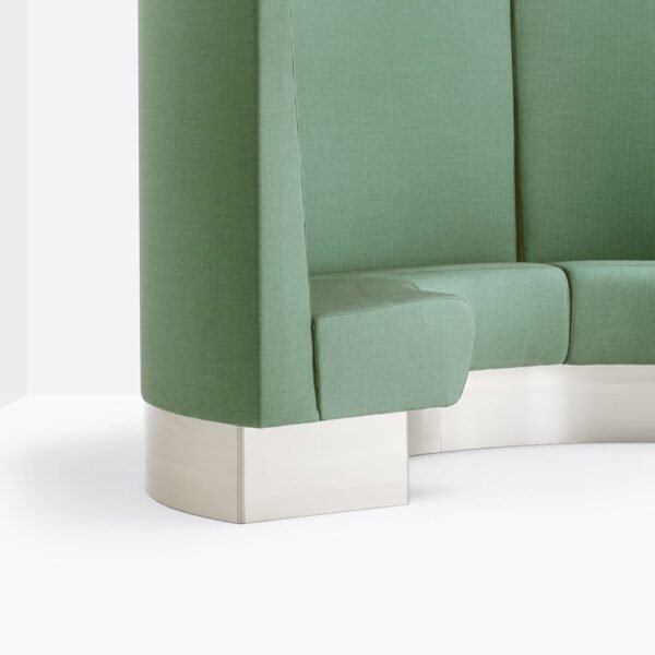 Banquette arrondie lounge Curva — conception durable et responsable
