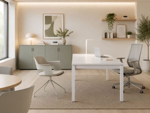 Bureau individuel pietement en U Zama Next ambiance cosy - IDEA&KO