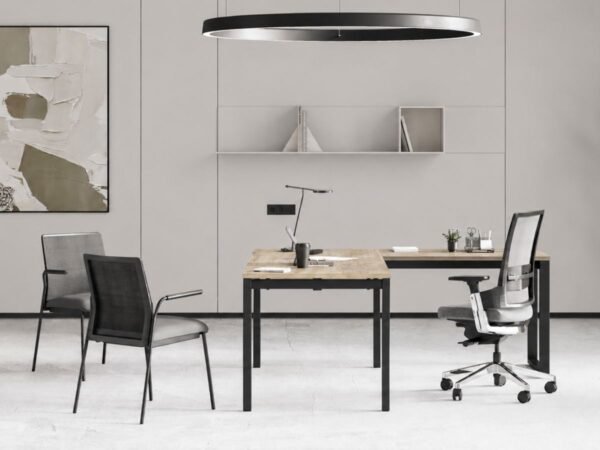 Bureau individuel pietement en U Zama Next ambiance noir - IDEA&KO