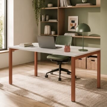 Bureau individuel pietement en U Zama Next ambiance terracotta - IDEA&KO