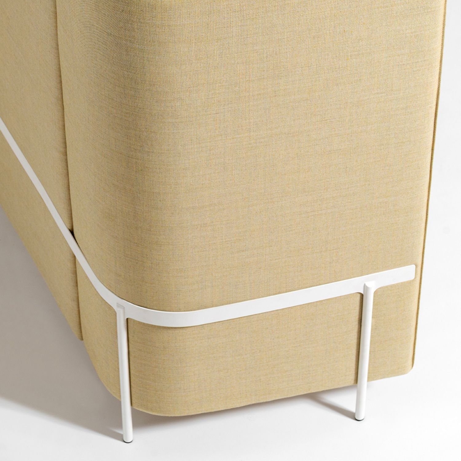Canape acoustique bicolore Marina Panels — detail structure metallique et tapisserie