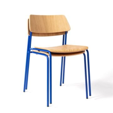 Chaise Brindis 4 pieds design retro bois metal empilees - IDEA&KO