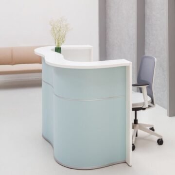 Banque d accueil design organique Onda Comptoir courbe ambiance