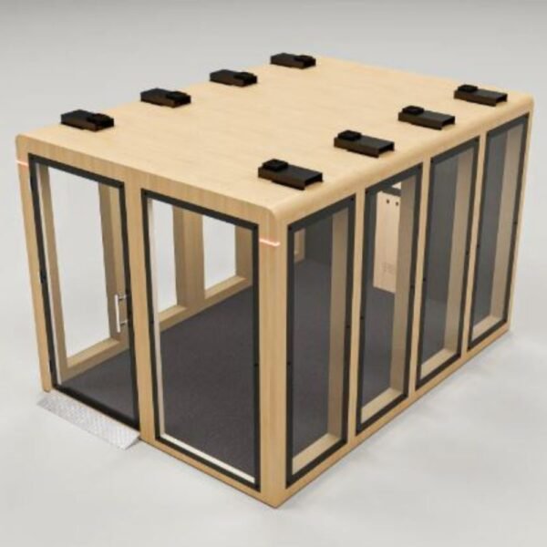 Box de reunion acoustique mobile Easy Meet dans un open space lumineux