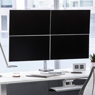 Bras support ecran jusqu a 65 M8 Pro ultrawide ambiance 4 ecrans