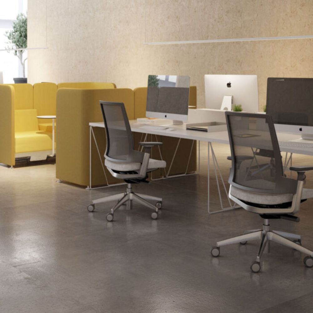 Bureau Bench Minimaliste Lets Work — espace de travail collaboratif