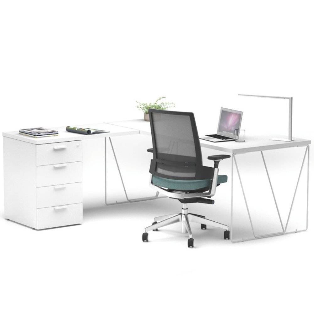 Bureau Let s Work — detail du patin aluminium et de la structure
