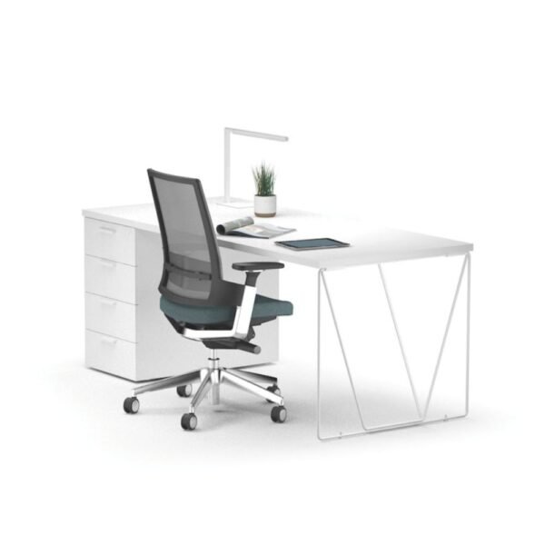Bureau Let s Work — pietement tube luge en acier 1