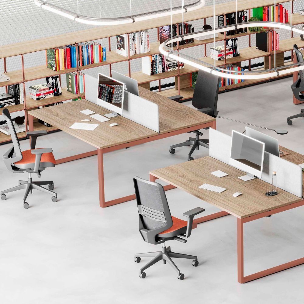 Bureau bench V NEXT — ambiance coworking lumiere naturelle 2