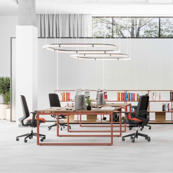Bureau bench V NEXT — ambiance flex office finitions colorees