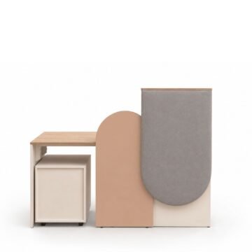 Bureau d'accueil acoustique Vela _ Comptoir panneau tissu — IDEA&KO