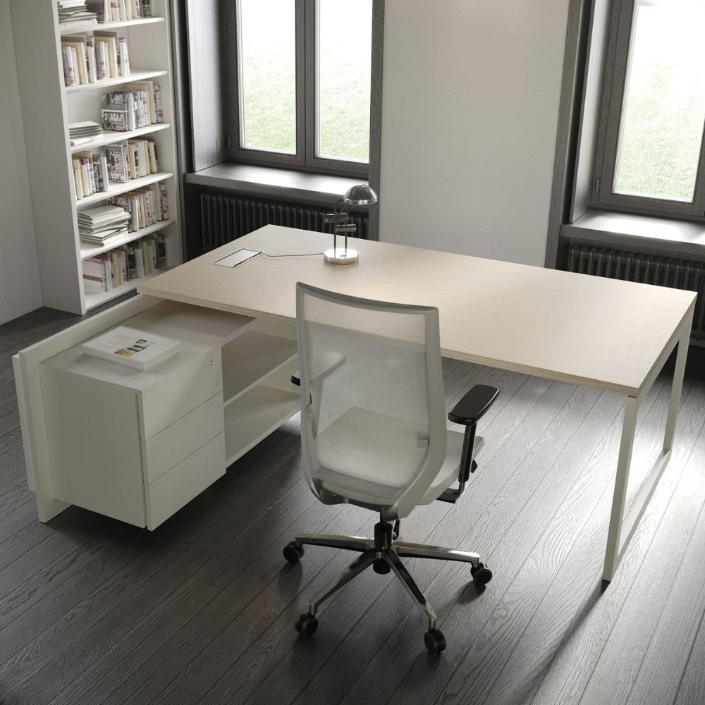Bureau modulaire professionnel CONNECT — configuration avec credence Bureau modulaire professionnel CONNECT — configuration avec credence
