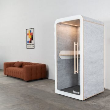 Cabine acoustique 1 personne Island Solo Made in France Blanc ambiance
