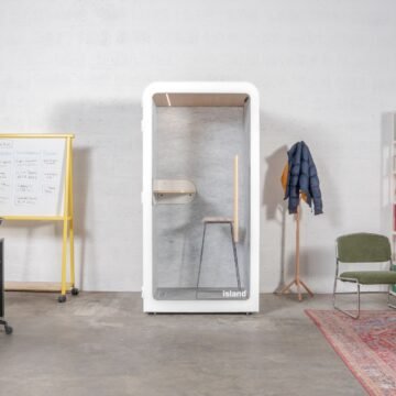 Cabine acoustique 1 personne Island Solo Made in France Blanc ambiance openspace