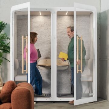 Cabine acoustique 2 personnes Island Blanc – Made in France ambiance reunion
