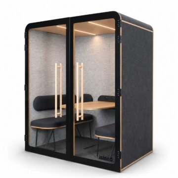 Cabine acoustique 4 personnes Island Noir – Made in France