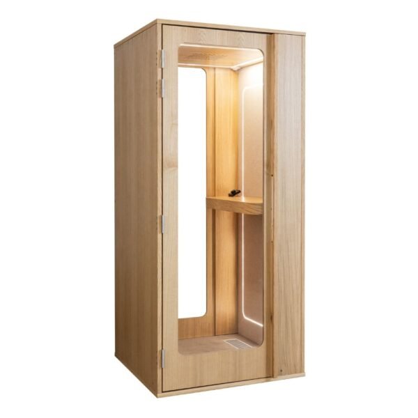 Cabine acoustique en bois 1 place Haven — conception durable et responsable