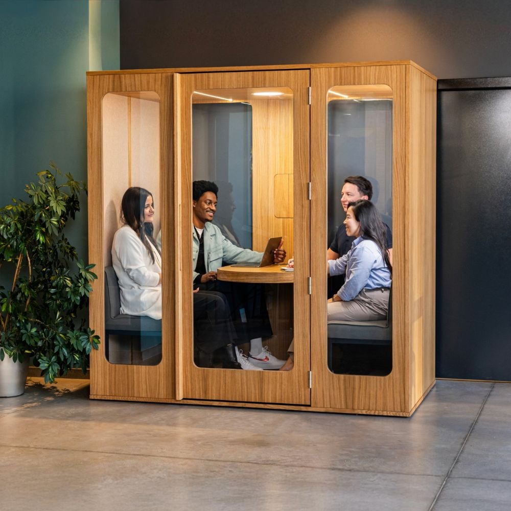 Cabine de reunion en bois 2 a 4 personnes Haven — reunion d equipe en open space 2 Cabine de reunion en bois 2 a 4 personnes Haven — reunion d equipe en open space 2
