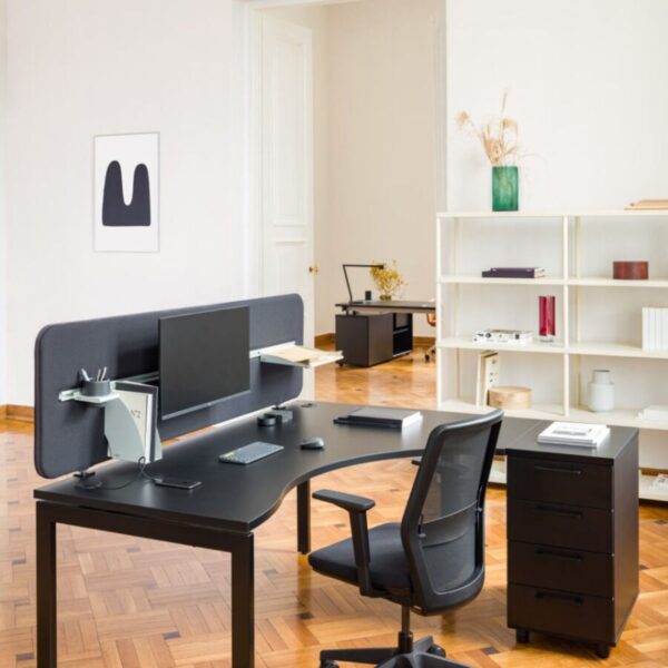 Caisson de bureau fixe Essentio ambiance noir