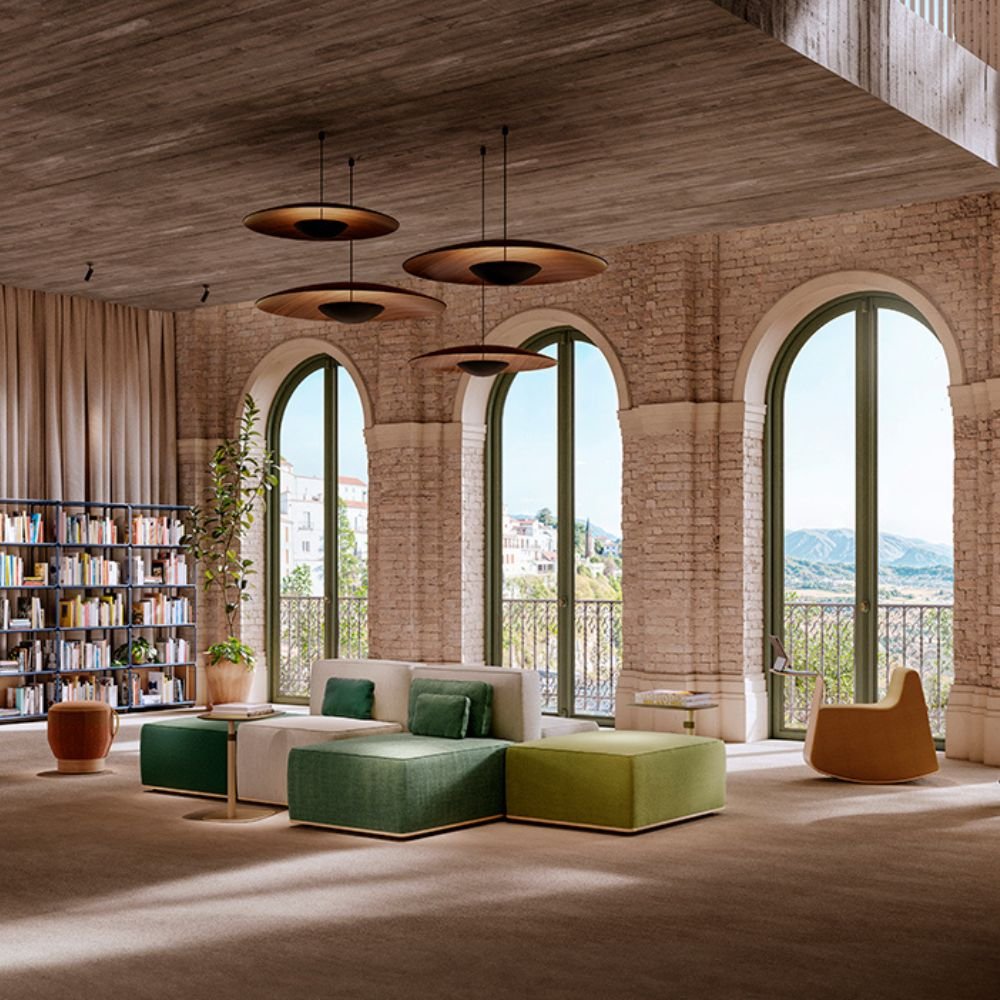 Canape modulable coworking Veleta — modules d accueil aux coloris contrastees