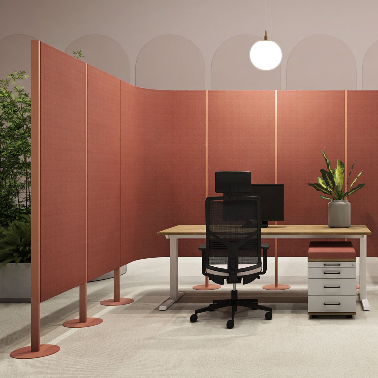 Cloison acoustique autoportante