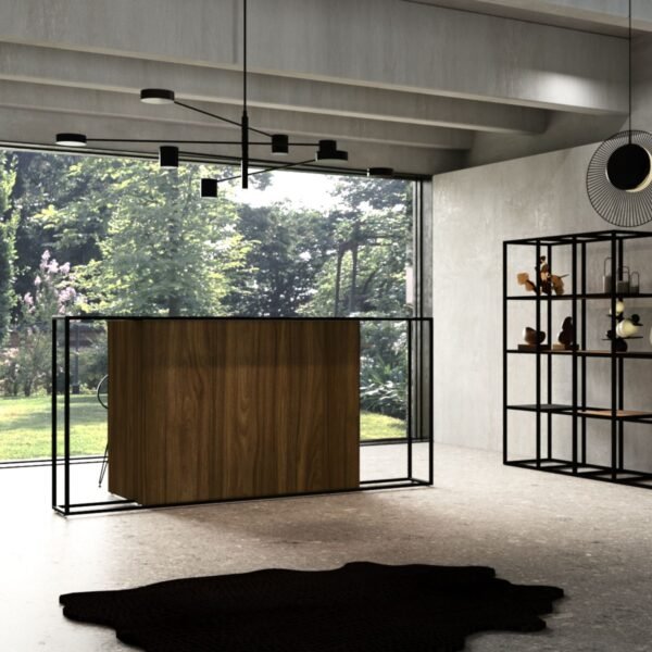 Comptoir d accueil design Rivo Cadre metal LED ambiance Comptoir d accueil design Rivo Cadre metal LED ambiance