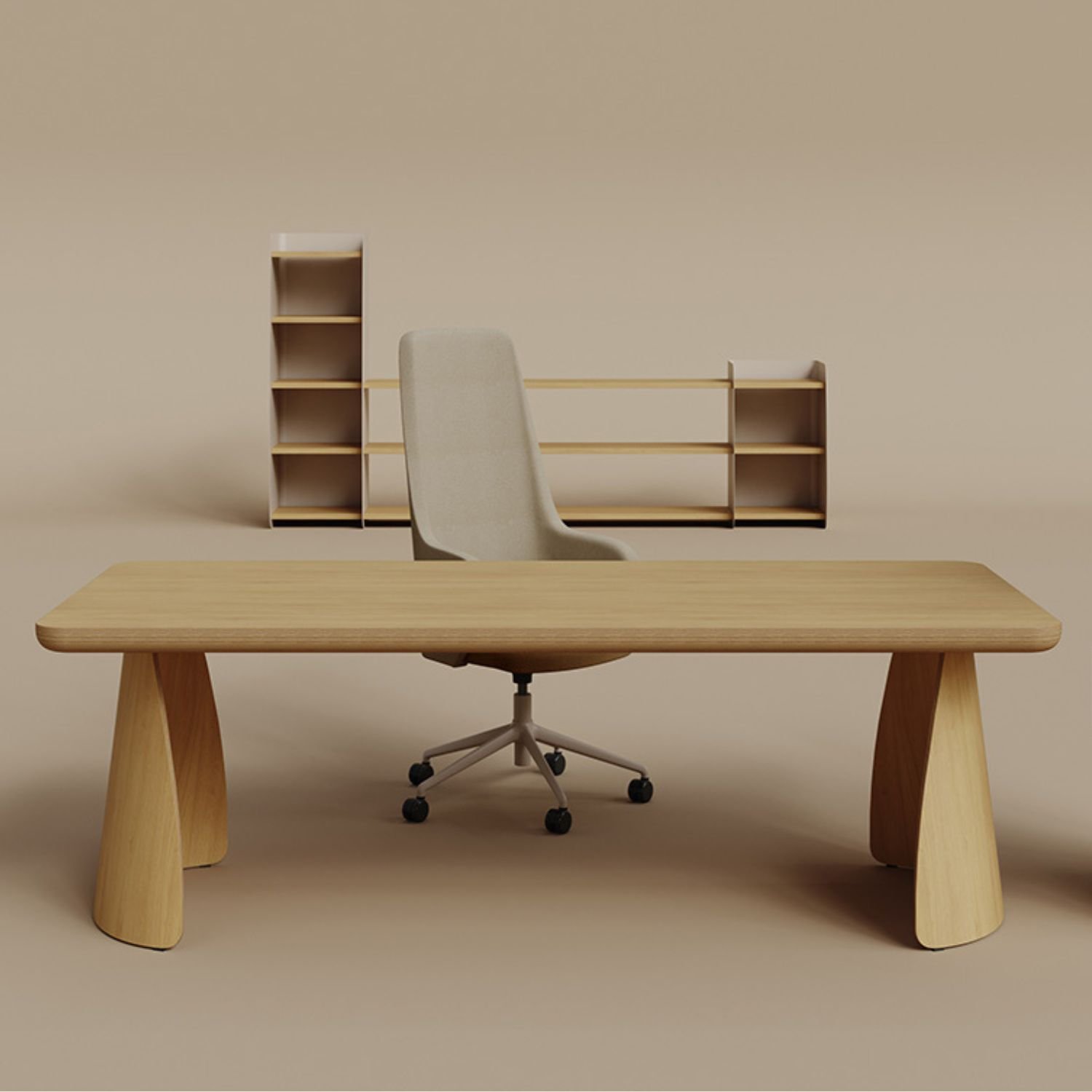 Dolmen — Bureau organique de direction en bois IDEAKO collection Dolmen — Bureau organique de direction en bois IDEAKO collection