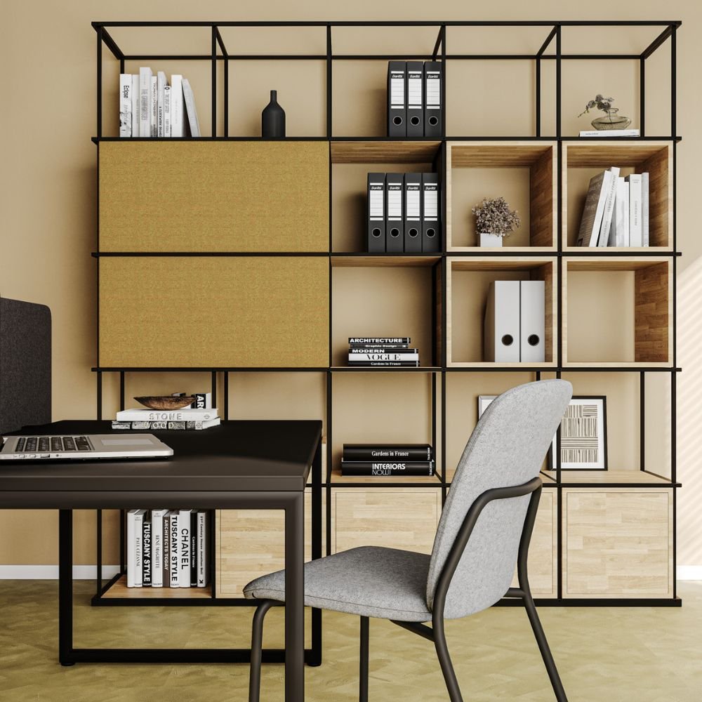 Etageres modulaires autoportantes Stack — cloison dans un espace de travail Direction