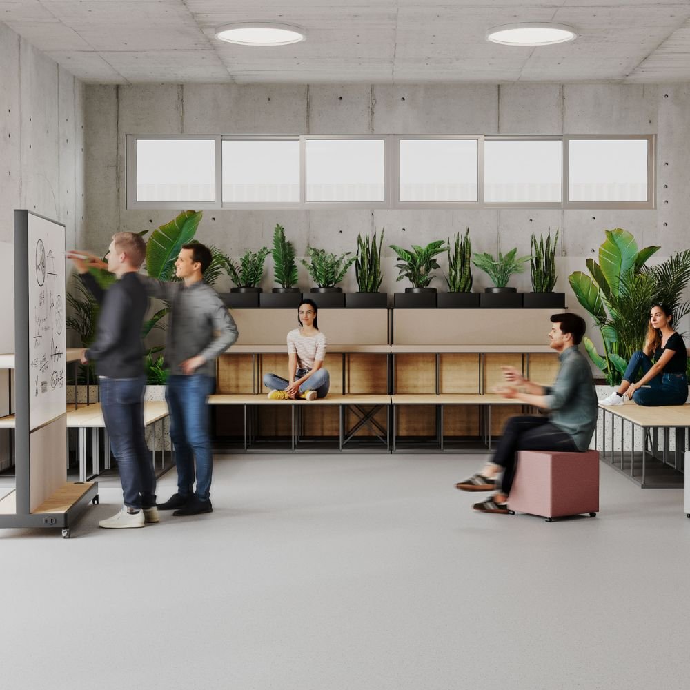 Gradin modulaire acoustique coworking Stack en situation — espace de coworking