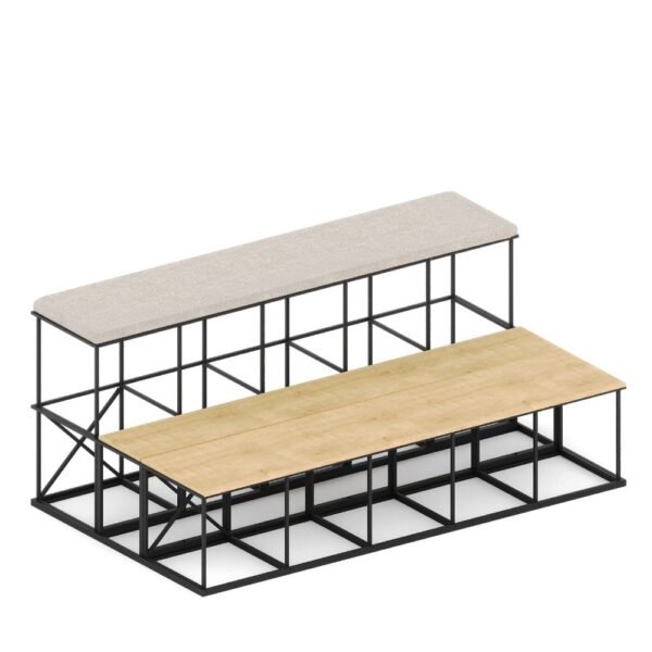 Gradin modulaire acoustique coworking Stack — vue d ensemble sur fond neutre