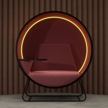 Kuppel — Bulle de travail acoustique pour open space rouge