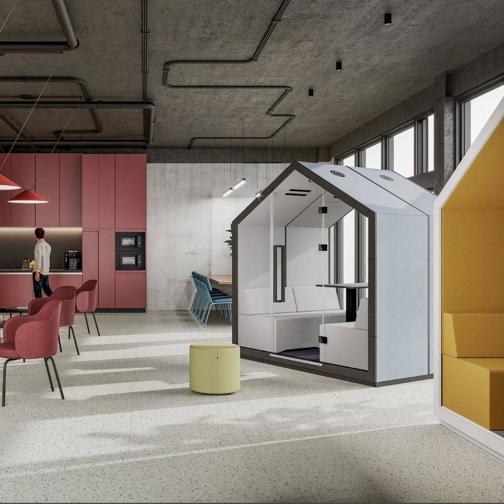Meuble acoustique mobile de reunion Hometree — coin visioconference en coworking