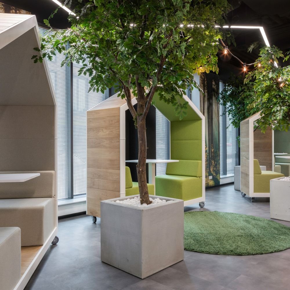 Meuble acoustique mobile de reunion Hometree — reunion a deux en open space